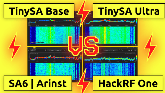 Порівняння TinySA Base, TinySA Ultra, SA6 (Arinst) та HackRF One у програмі Spectrozir SA