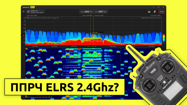 ELRS 2.4GHz. Як виглядає ППРЧ сигнал радіо протоколу ELRS на частоті 2.4GHz