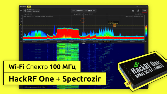 Візуалізація Wi-Fi мережі з HackRF One та Spectrozir SA